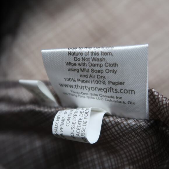 Thirty One Woven Straw Paper Tote Bag Striped - Picture 5 of 7